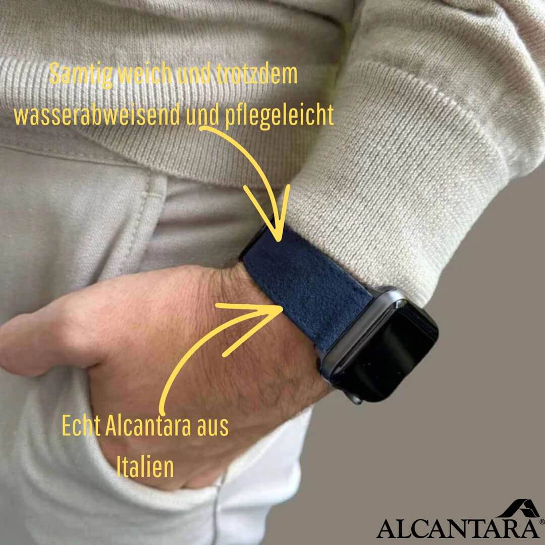 Alcantara – Apple Watch Armband in Blau - Image 2