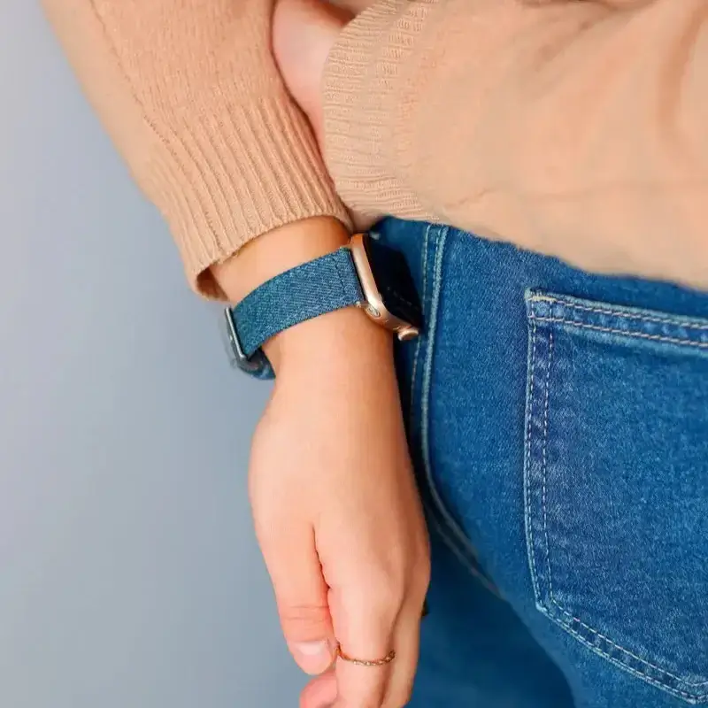 Hellblaues Apple Watch Armband Denim – Handgefertigt in Deutschland - Image 7