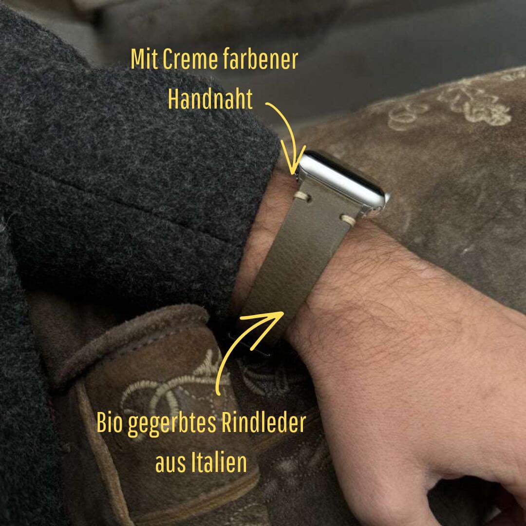 Hunter Apple Watch Armband Leder Olive - Image 2