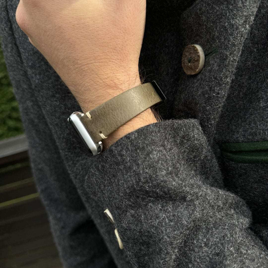 Hunter Apple Watch Armband Leder Olive - Image 7