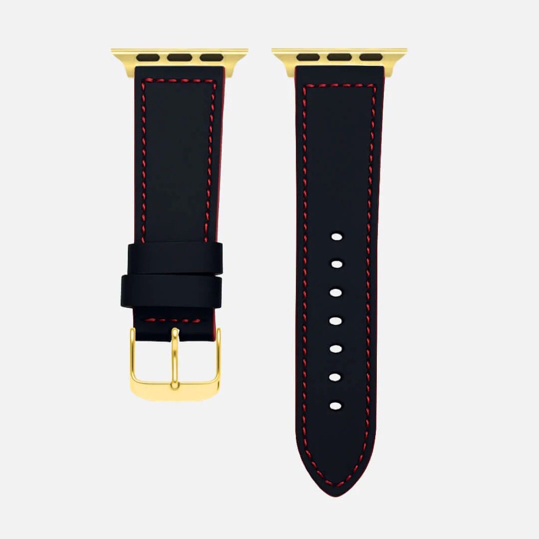 Das Apex – Apple Watch Armband aus schwarzem Motorsport-Kalbleder - Image 10