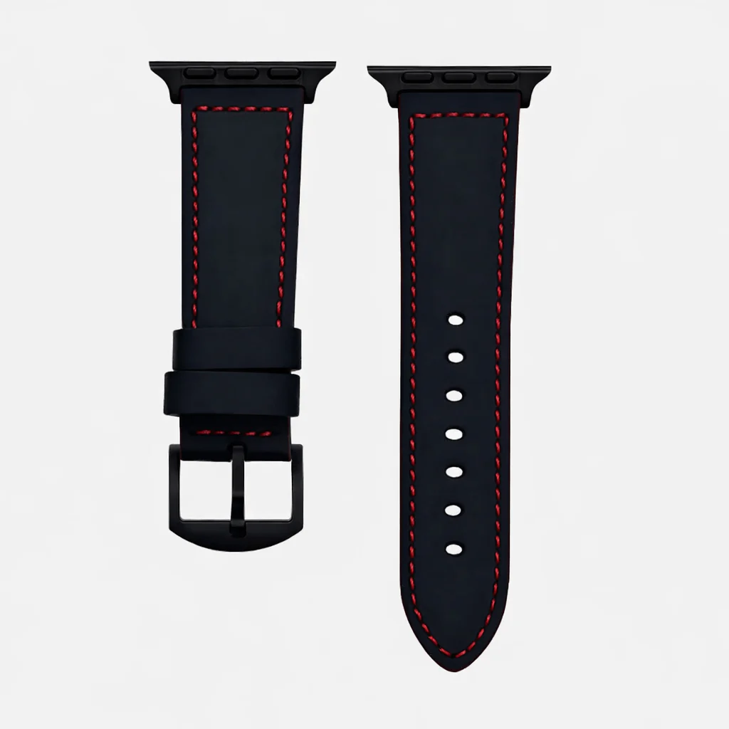 Das Apex – Apple Watch Armband aus schwarzem Motorsport-Kalbleder - Image 11
