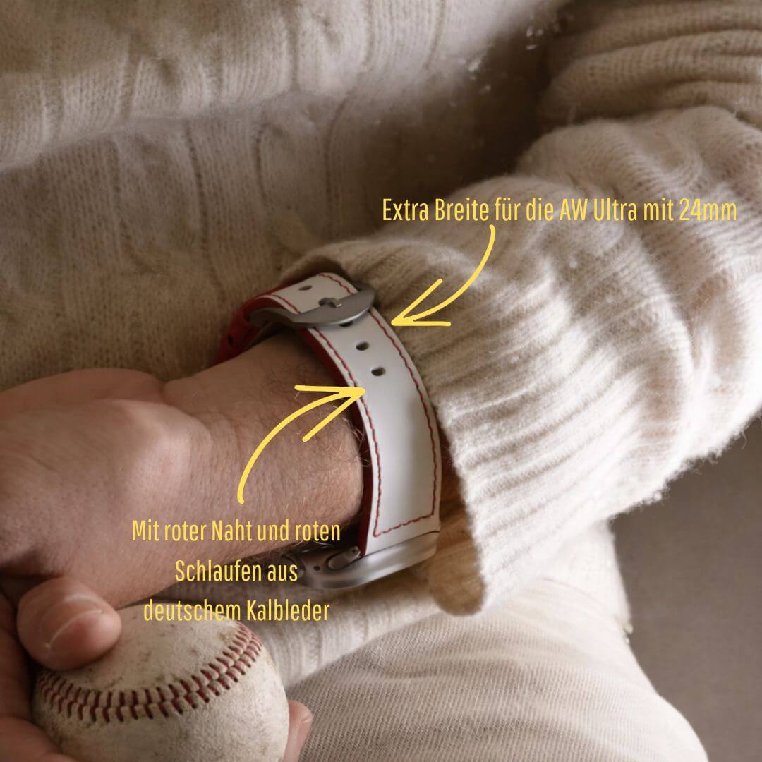 Das Sandlot – Weißes Baseball-Leder Apple Watch Band - Image 2