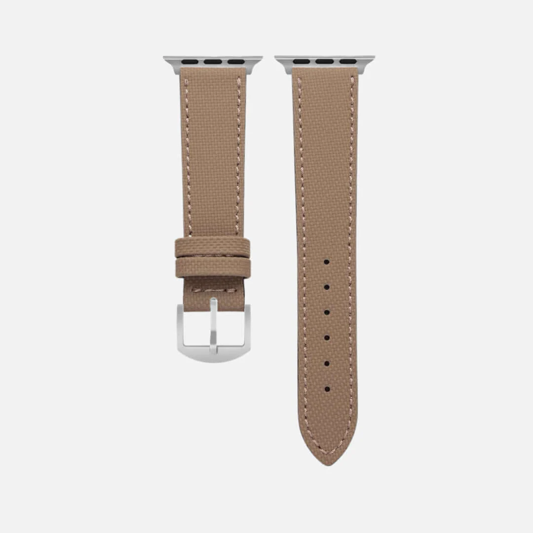 Beiges Apple Watch Lederarmband Wasserfest | Nautilus