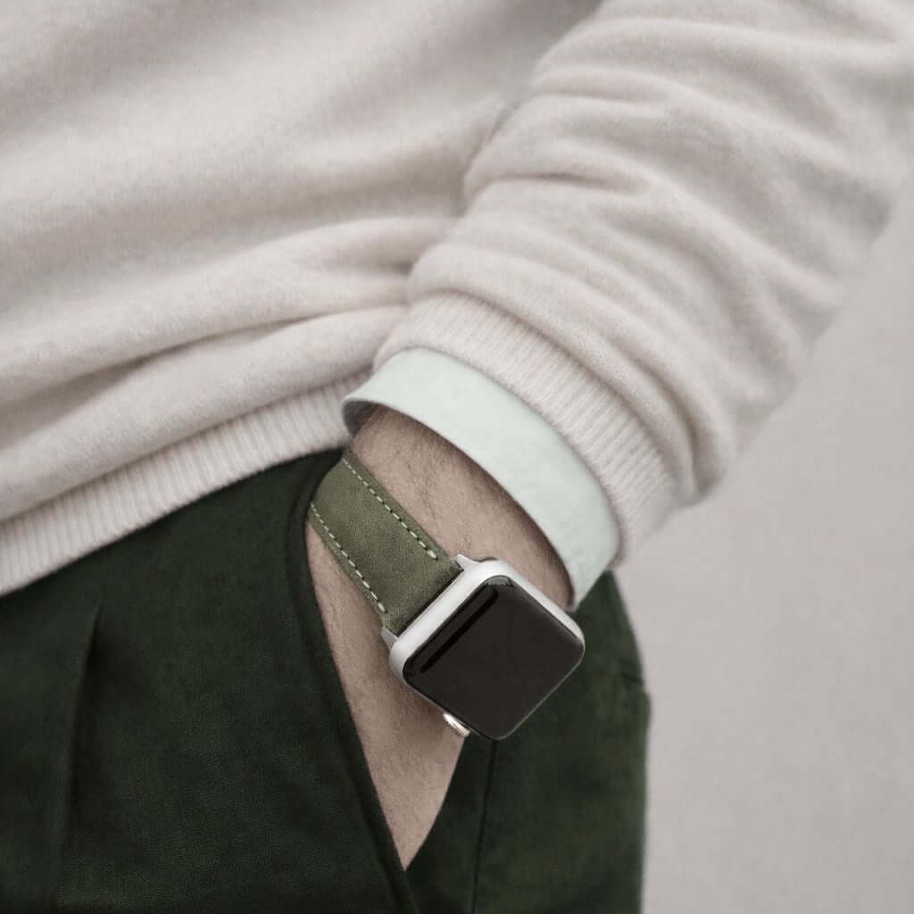 Apple Watch Lederarmband Casablanca â OlivegrĂŒn - Image 3