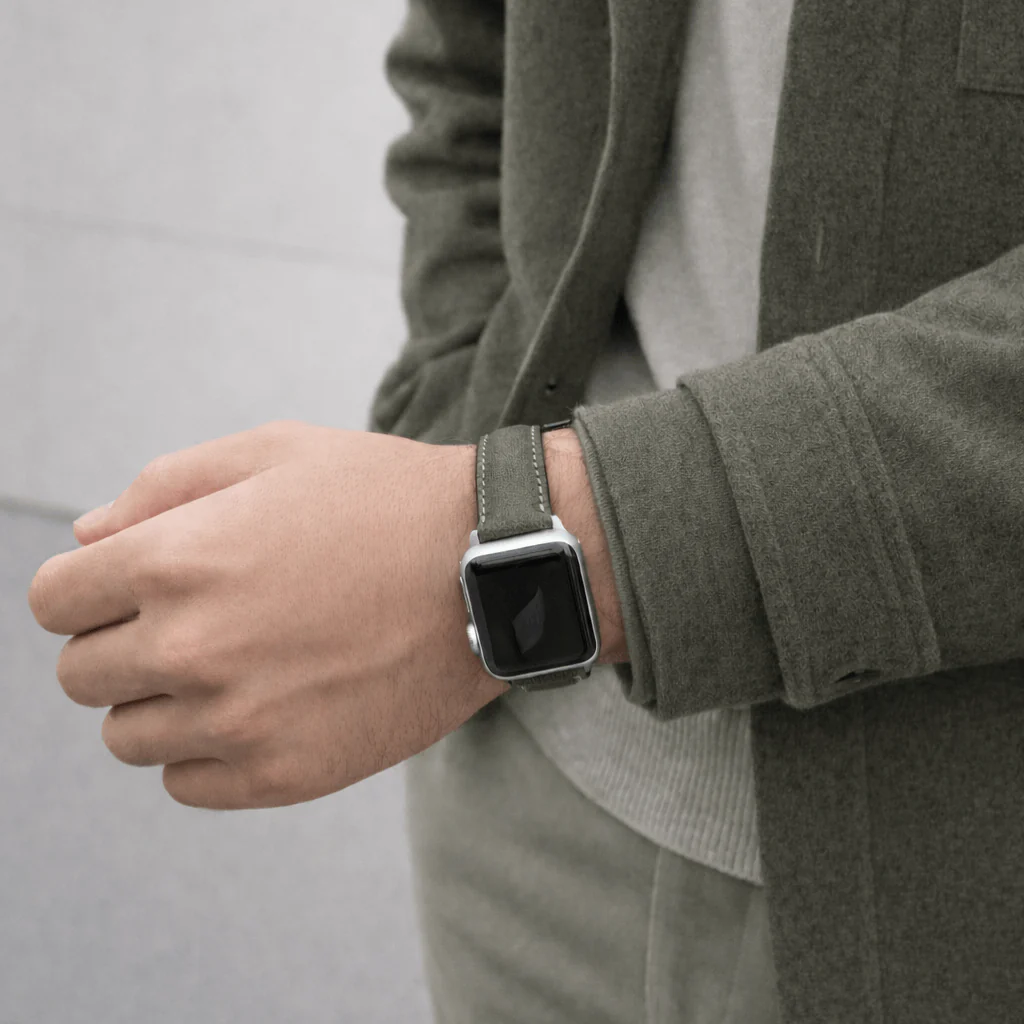 Apple Watch Lederarmband Casablanca â OlivegrĂŒn - Image 4