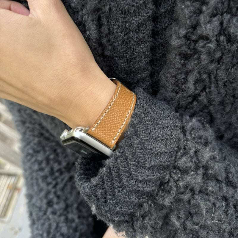 Luxuriöses Apple Watch Lederarmband Damen Cupertino Hellbraun - Image 6