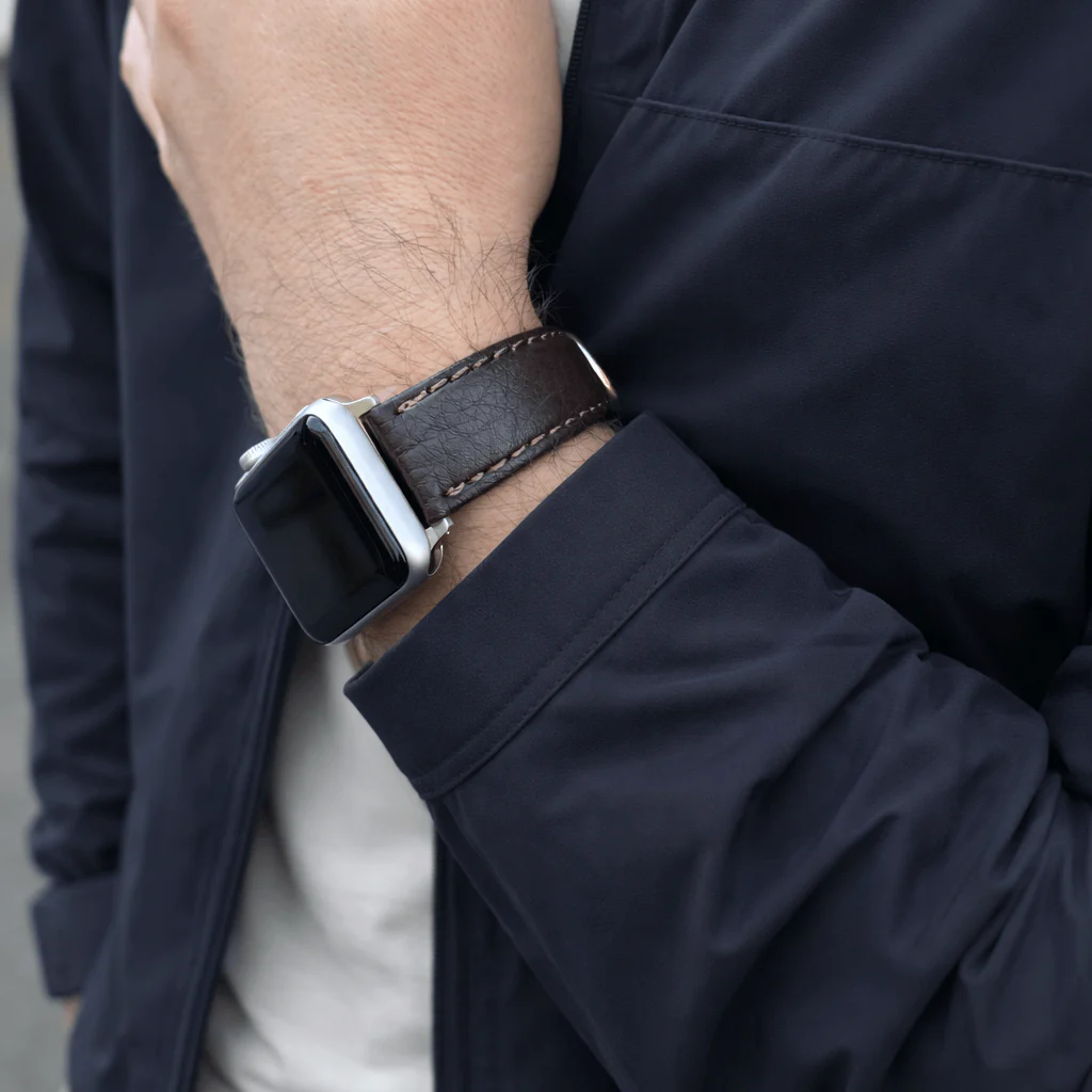 Apple Watch Stierlederarmband Torro Modern Dunkelbraun - Image 5