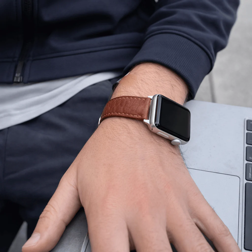 Apple Watch Stierlederarmband Torro Modern Hellbraun - Image 4