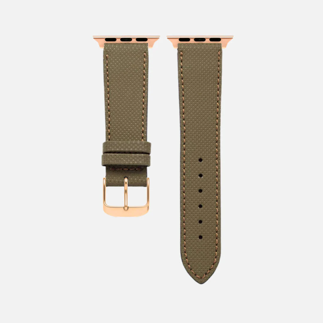 Olivgrünes Apple Watch Lederarmband Wasserfest | Nautilus - Image 15