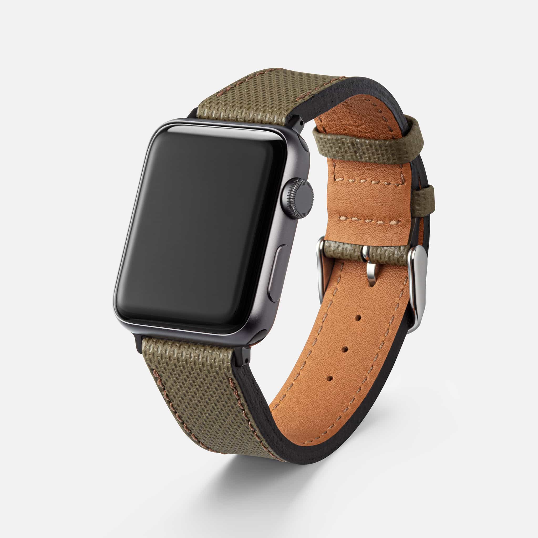 Olivgrünes Apple Watch Lederarmband Wasserfest | Nautilus - Image 9