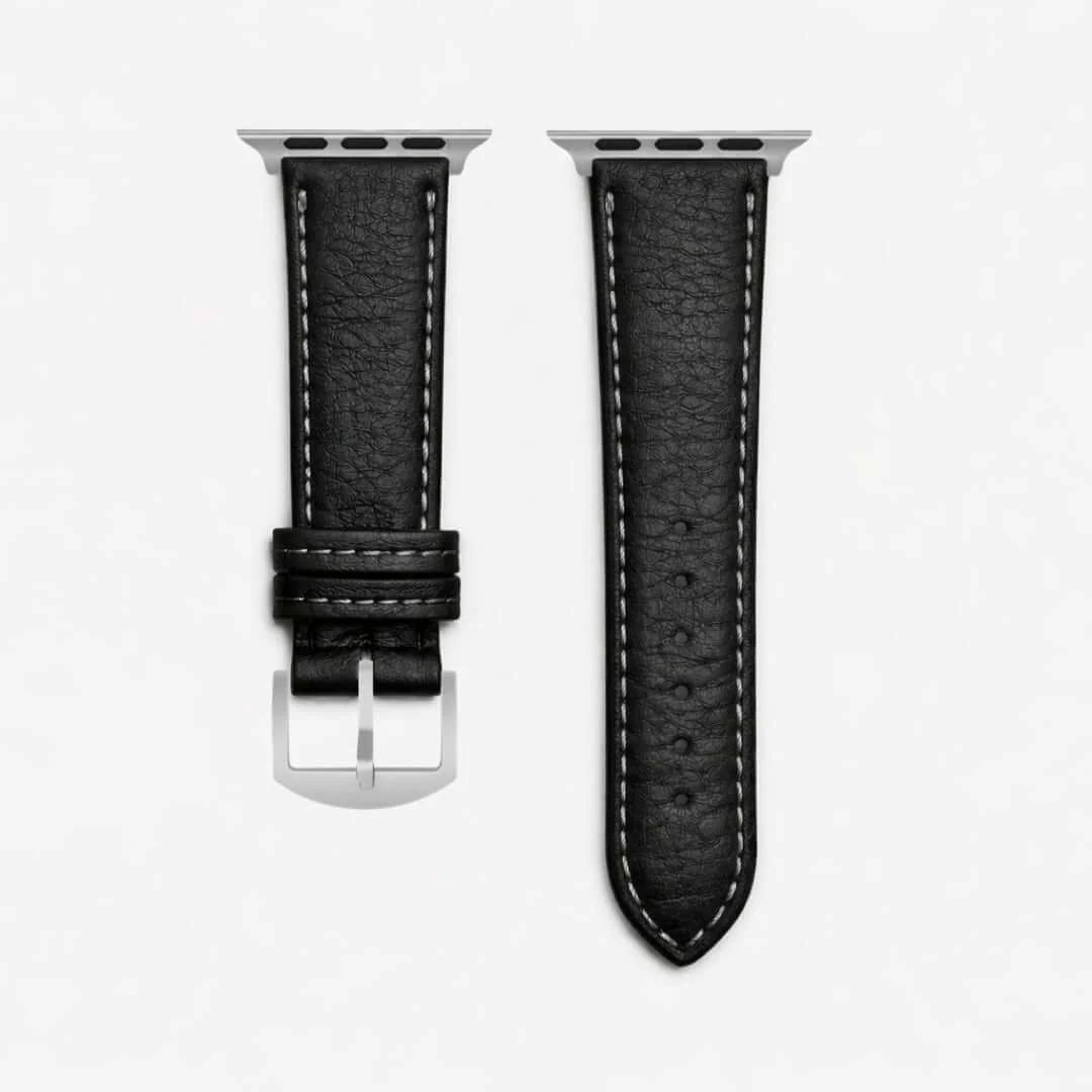 Apple Watch Stierlederarmband Torro Modern Schwarz