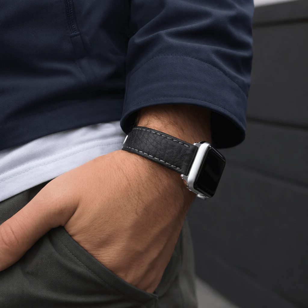 Apple Watch Stierlederarmband Torro Modern Schwarz - Image 5