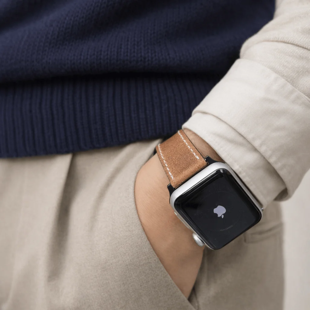 Apple Watch Lederarmband Vintage – Hellbraun - Image 6