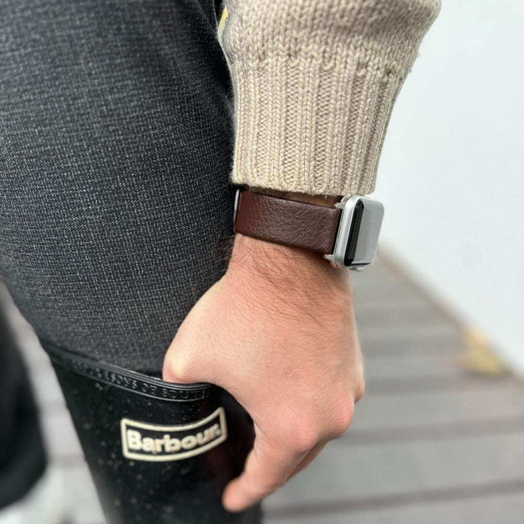 Apple Watch Lederarmband Vegan aus Weinleder – Dunkelbraun - Image 4