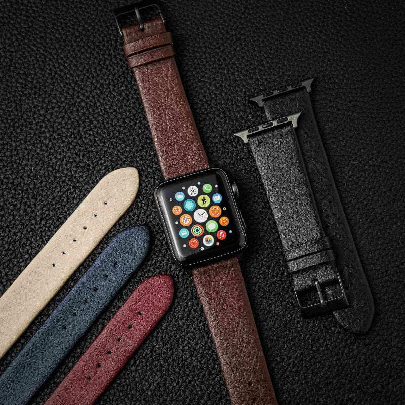 Apple Watch Lederarmband Vegan aus Weinleder – Blau - Image 7