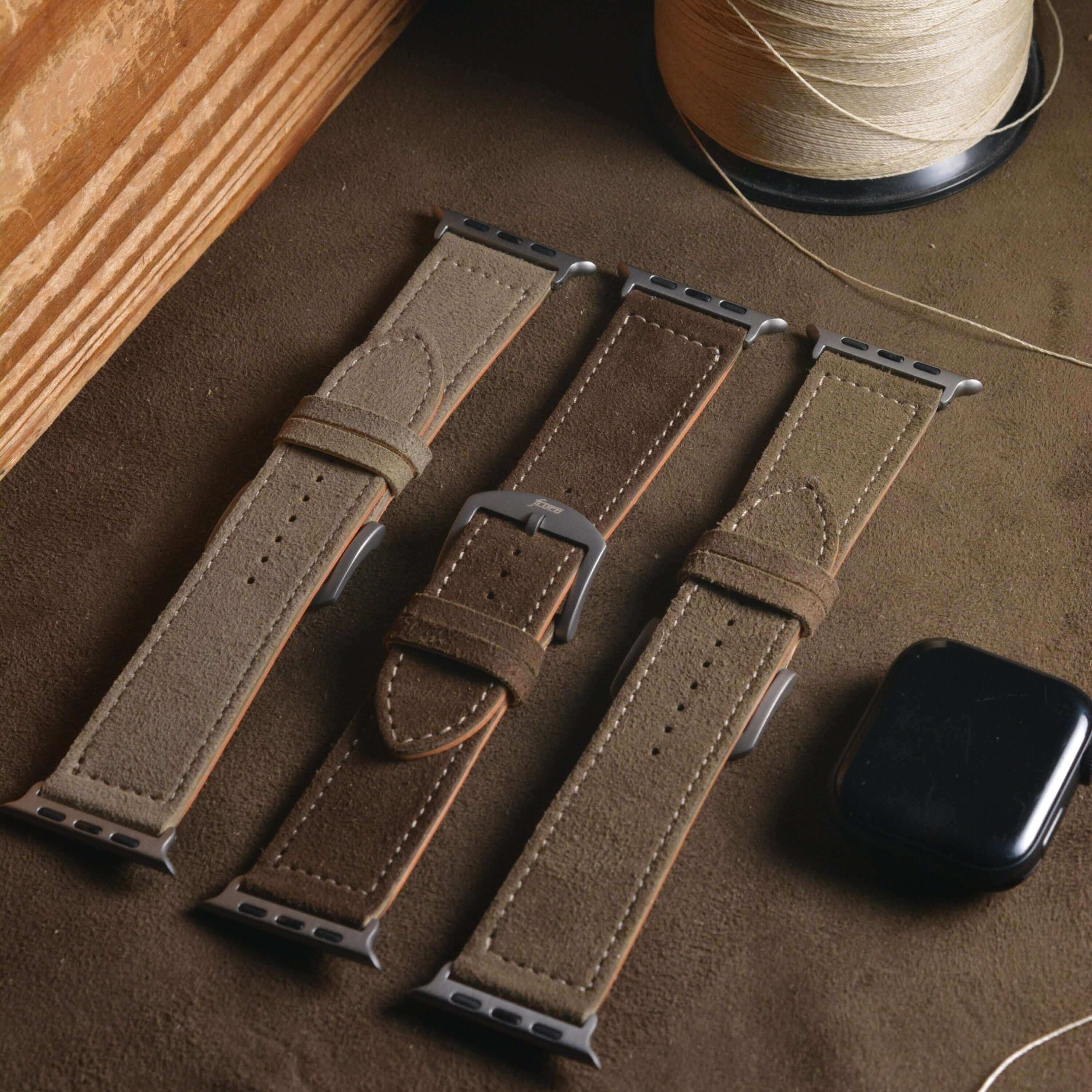 Beiges 24mm Apple Watch Ultra Lederhosen Armband – aus altsämisch gegerbtem Hirschleder - Image 12