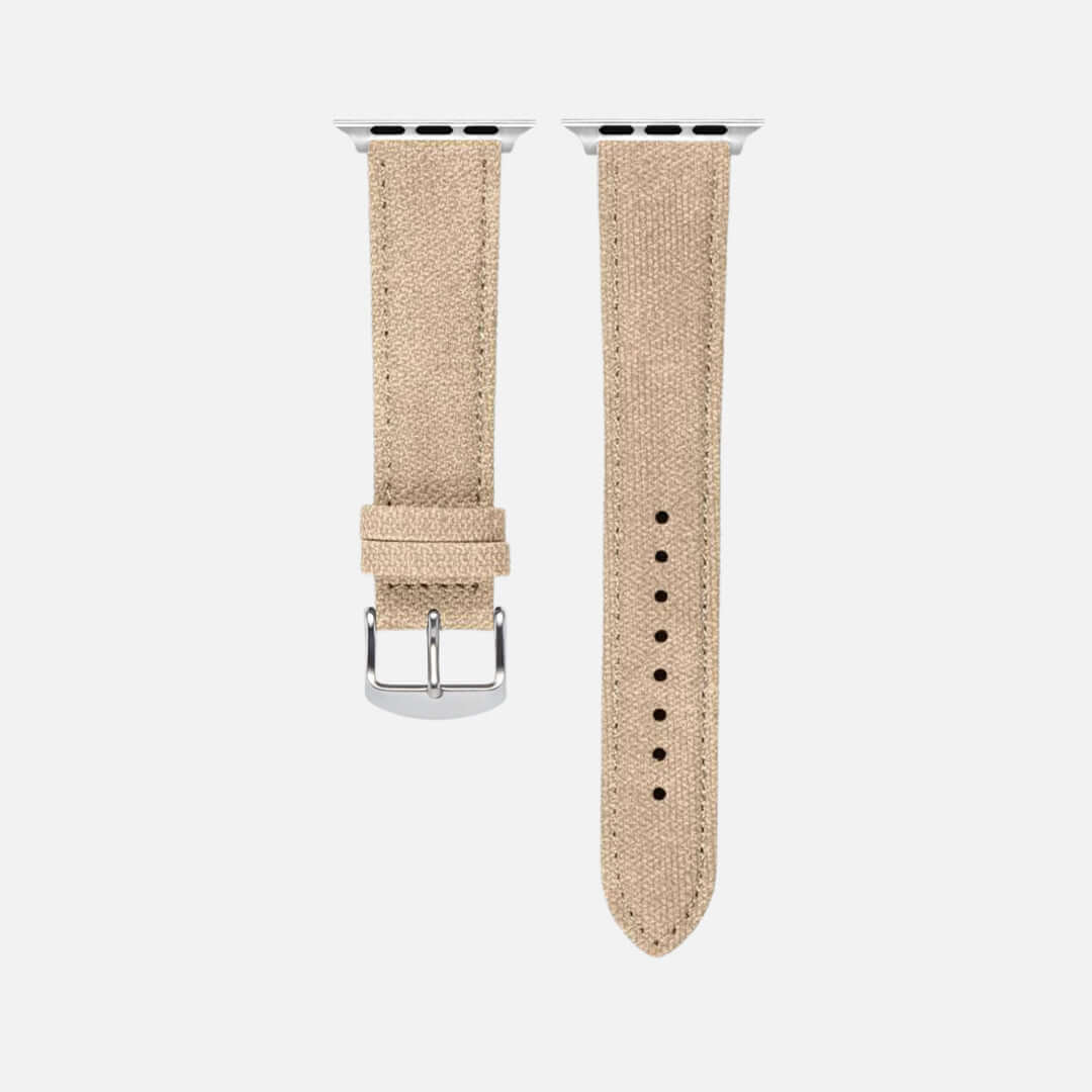 Beige Canvas Apple Watch Band Baumwolle