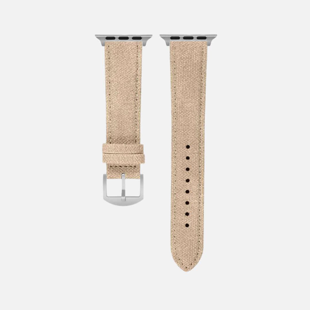 Beige Canvas Apple Watch Band Baumwolle - Image 5