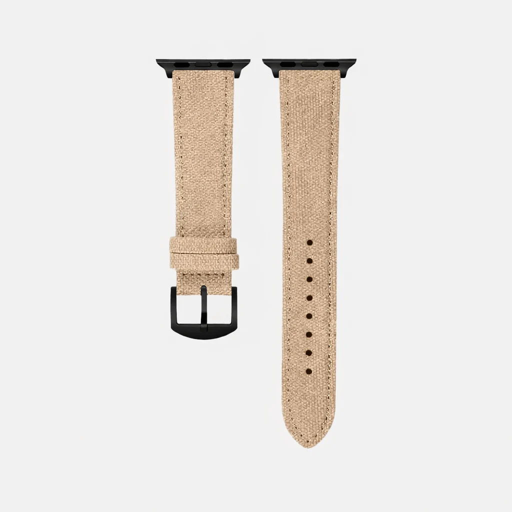 Beige Canvas Apple Watch Band Baumwolle - Image 9