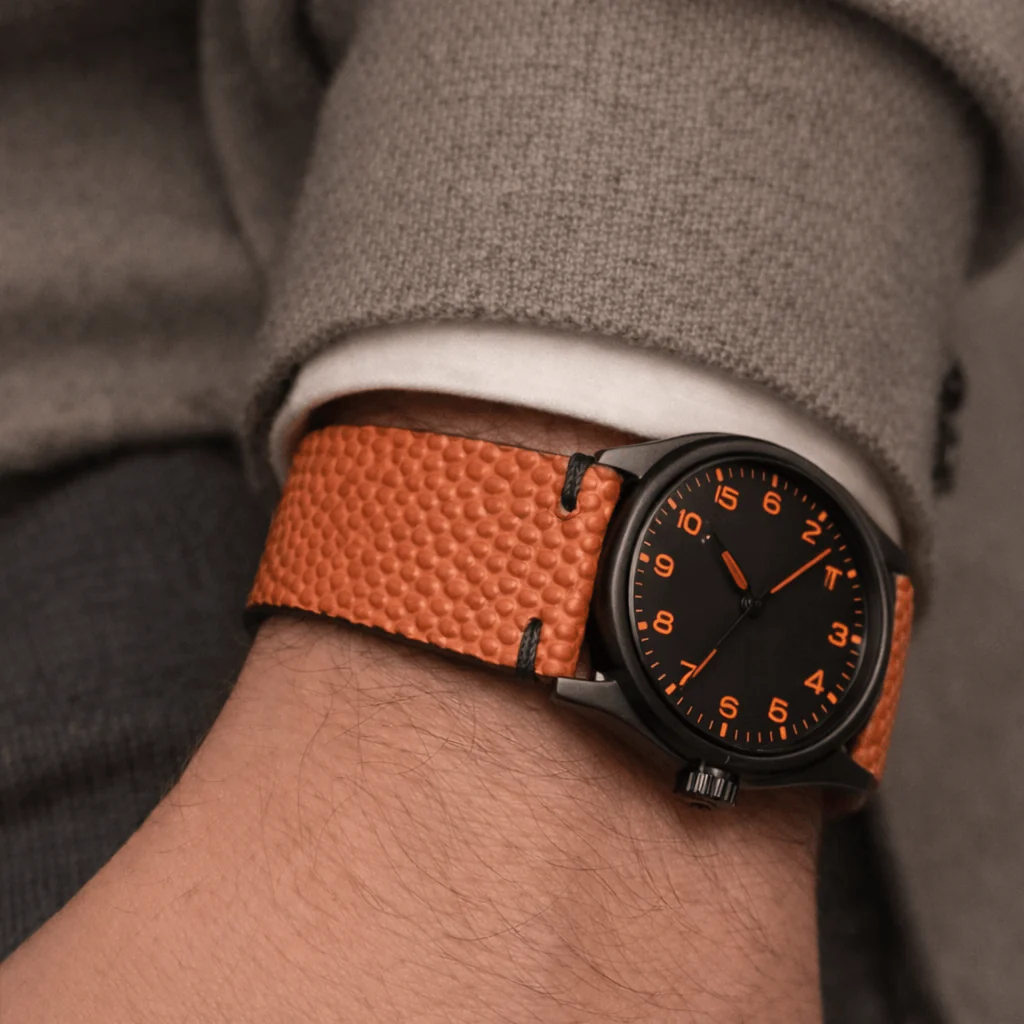 Courtside – Uhrenarmband Handgefertigt aus original Horween Basketballleder - Image 6