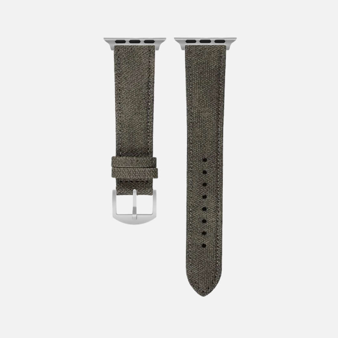 Graues Canvas Apple Watch Band Baumwolle
