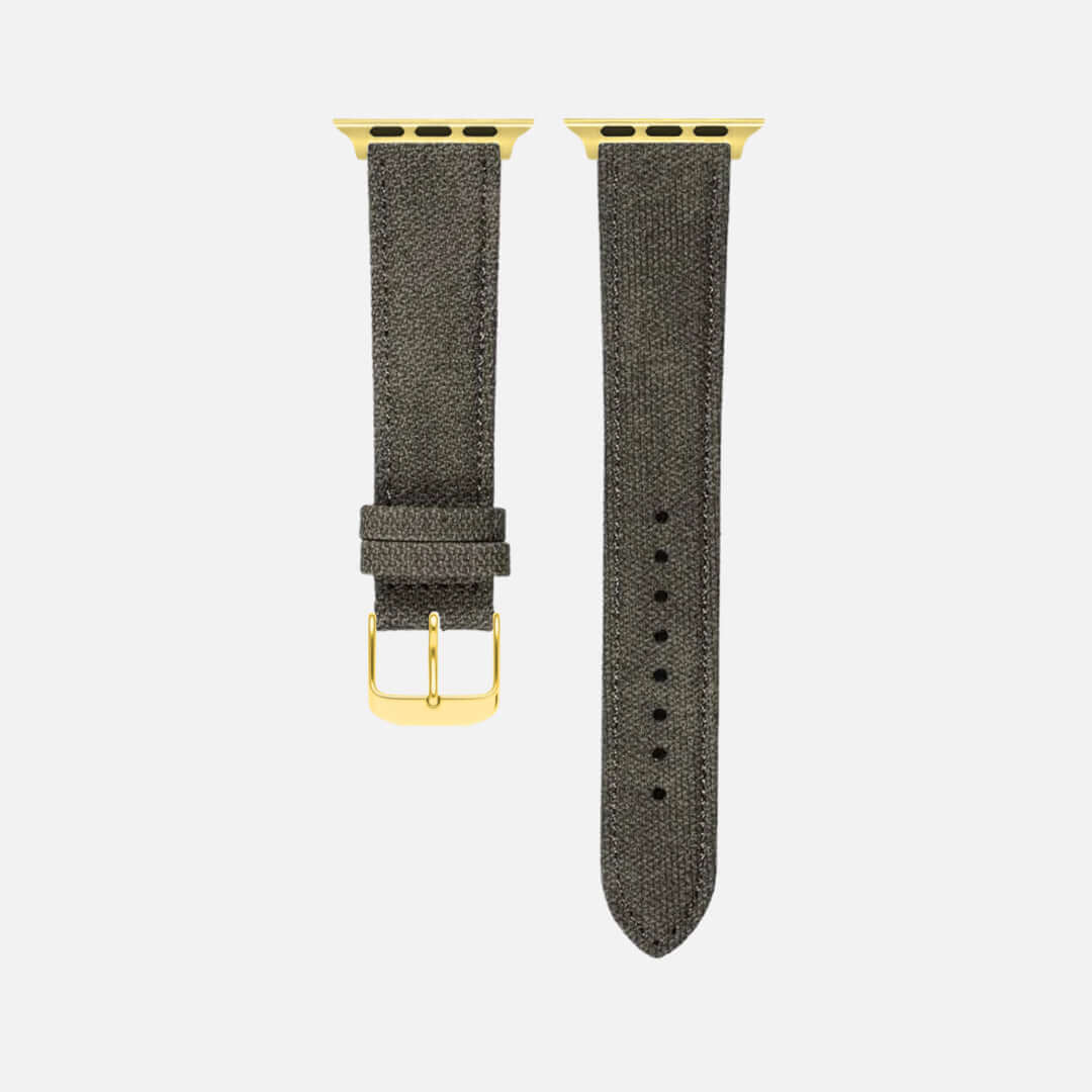 Graues Canvas Apple Watch Band Baumwolle - Image 6
