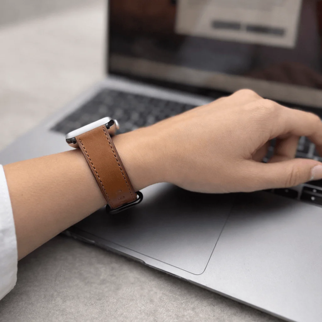 Sattelbraunes Apple Watch Armband Leder - Bidart - Image 3