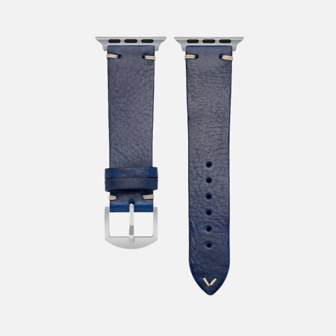 Hunter Apple Watch Armband Leder Blau