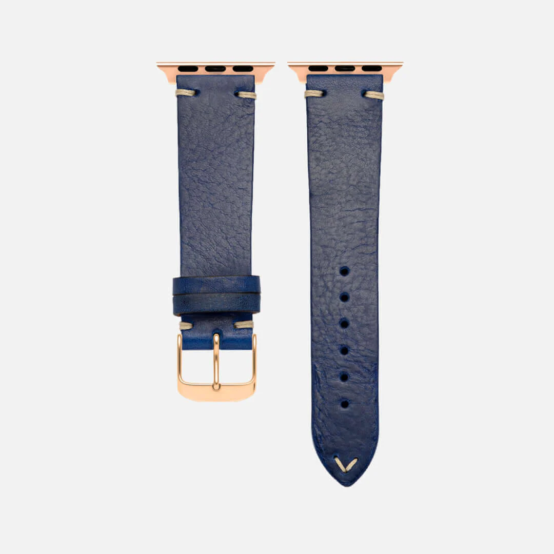 Hunter Apple Watch Armband Leder Blau - Image 9