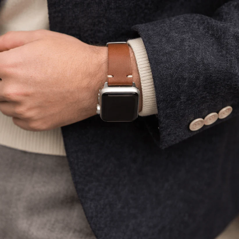 Hunter Apple Watch Armband Leder Hellbraun - Image 10