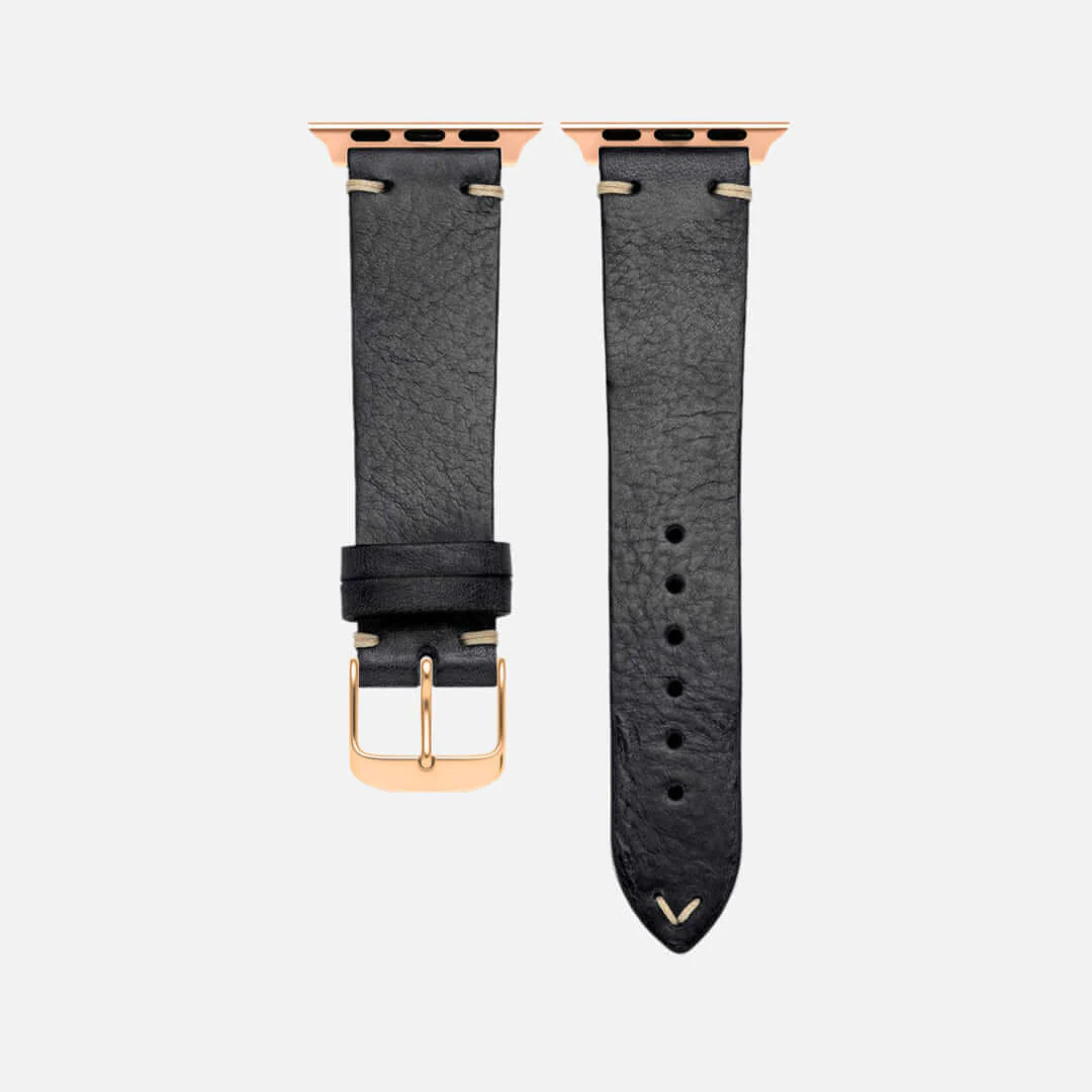 Hunter Apple Watch Armband Leder Schwarz - Image 13