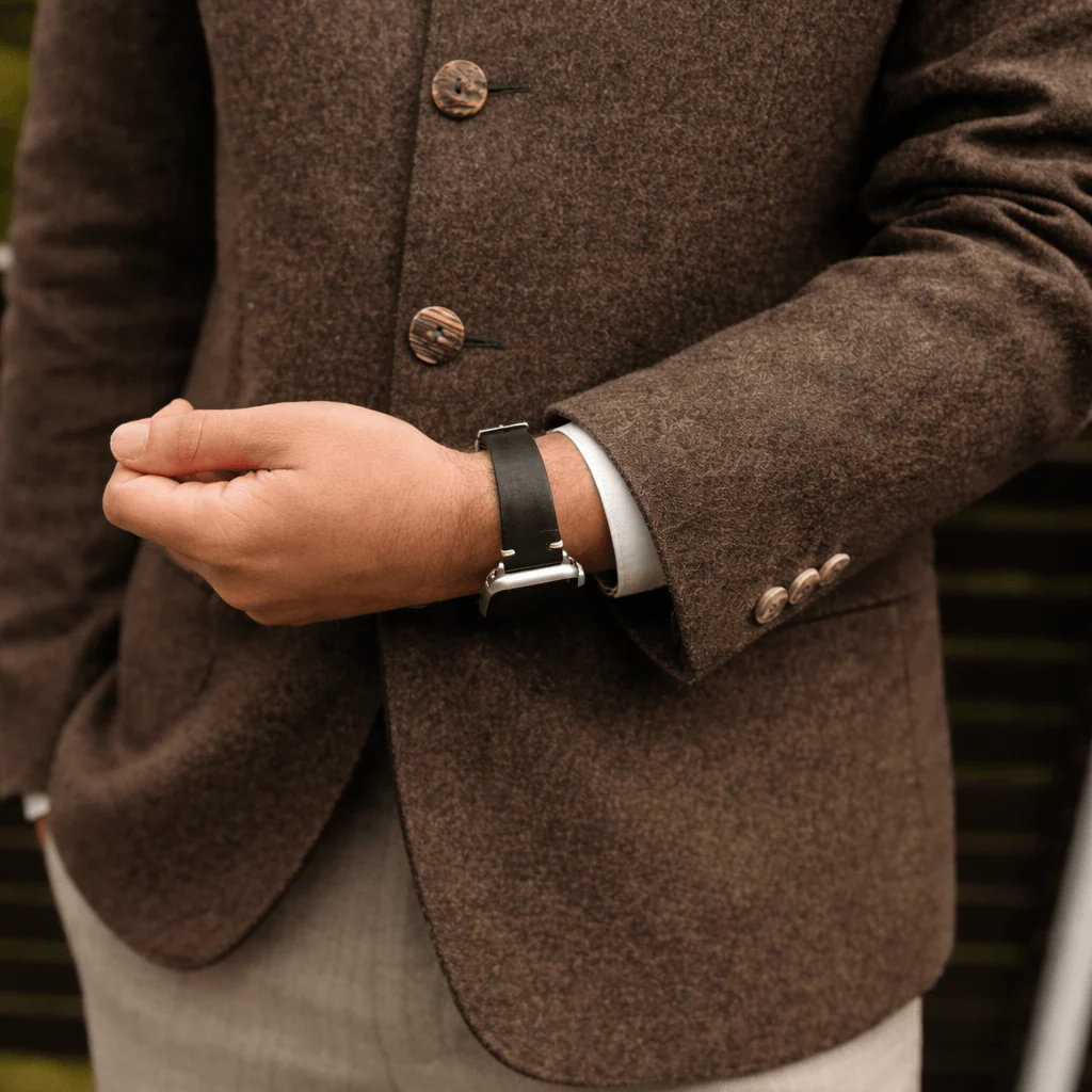 Hunter Apple Watch Armband Leder Schwarz - Image 6