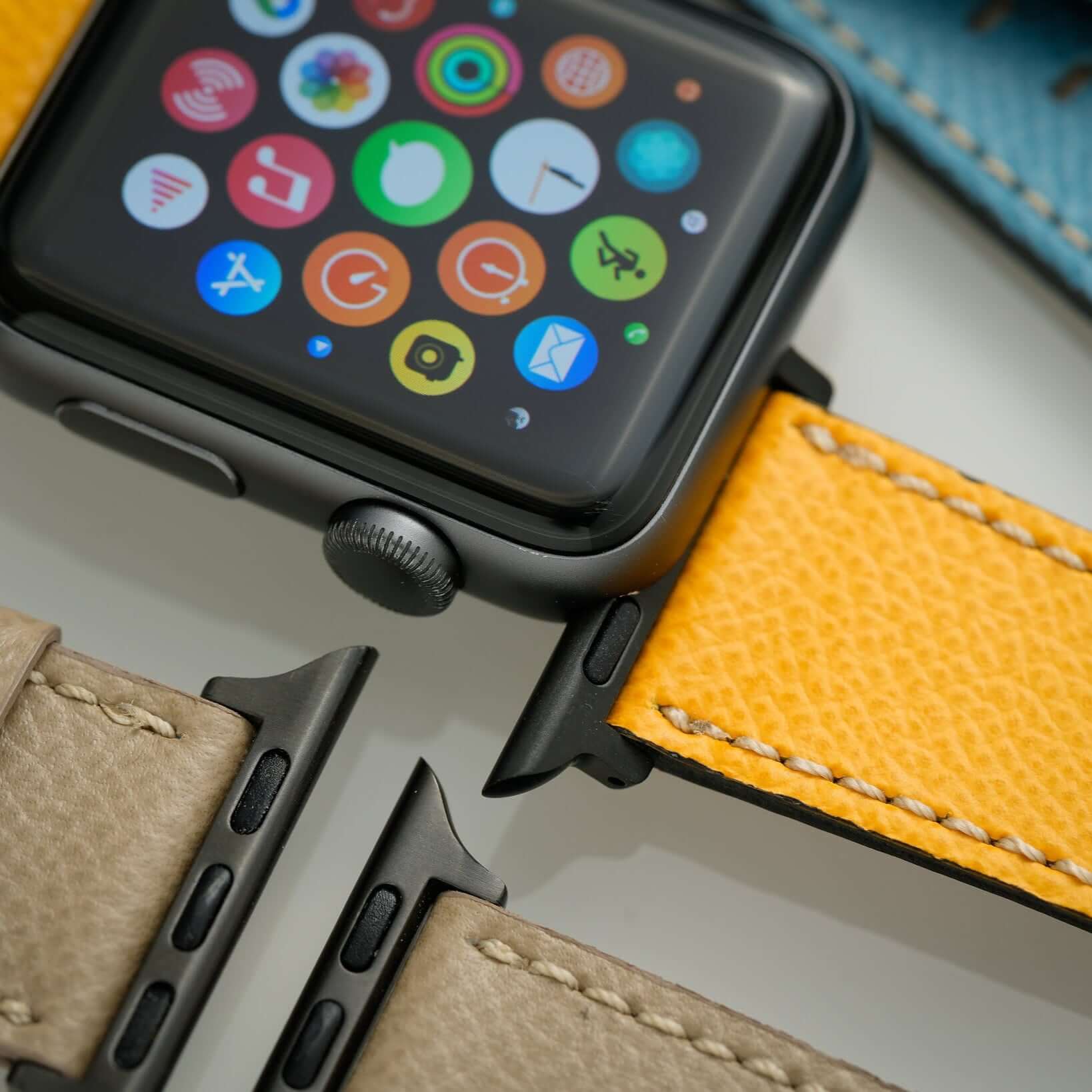 Luxuriöses Apple Watch Lederarmband Damen Cupertino Gelb - Image 12