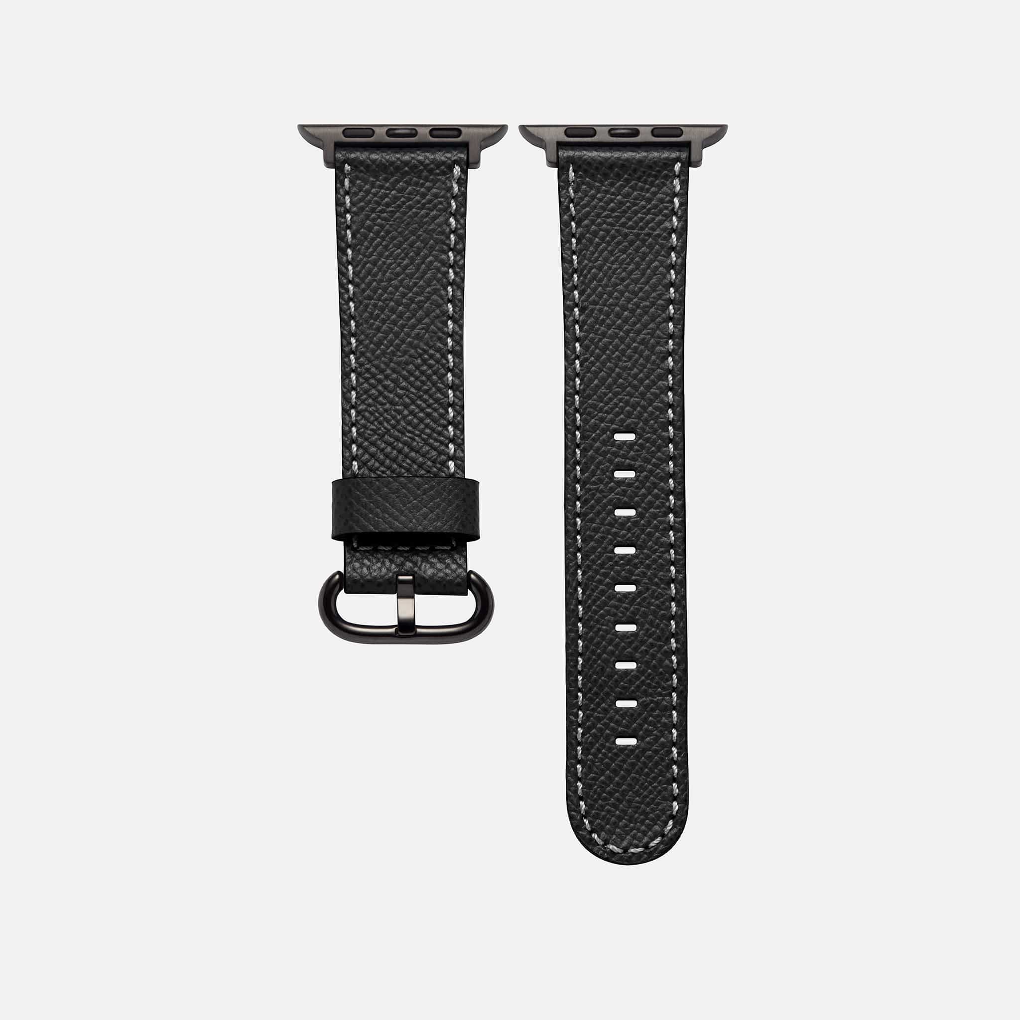Luxuriöses Apple Watch Lederarmband Damen Cupertino Schwarz