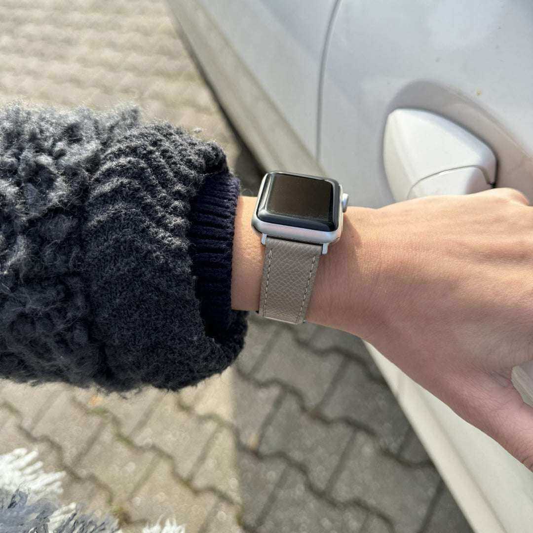 Luxuriöses Apple Watch Lederarmband Damen Cupertino Taupe - Image 4