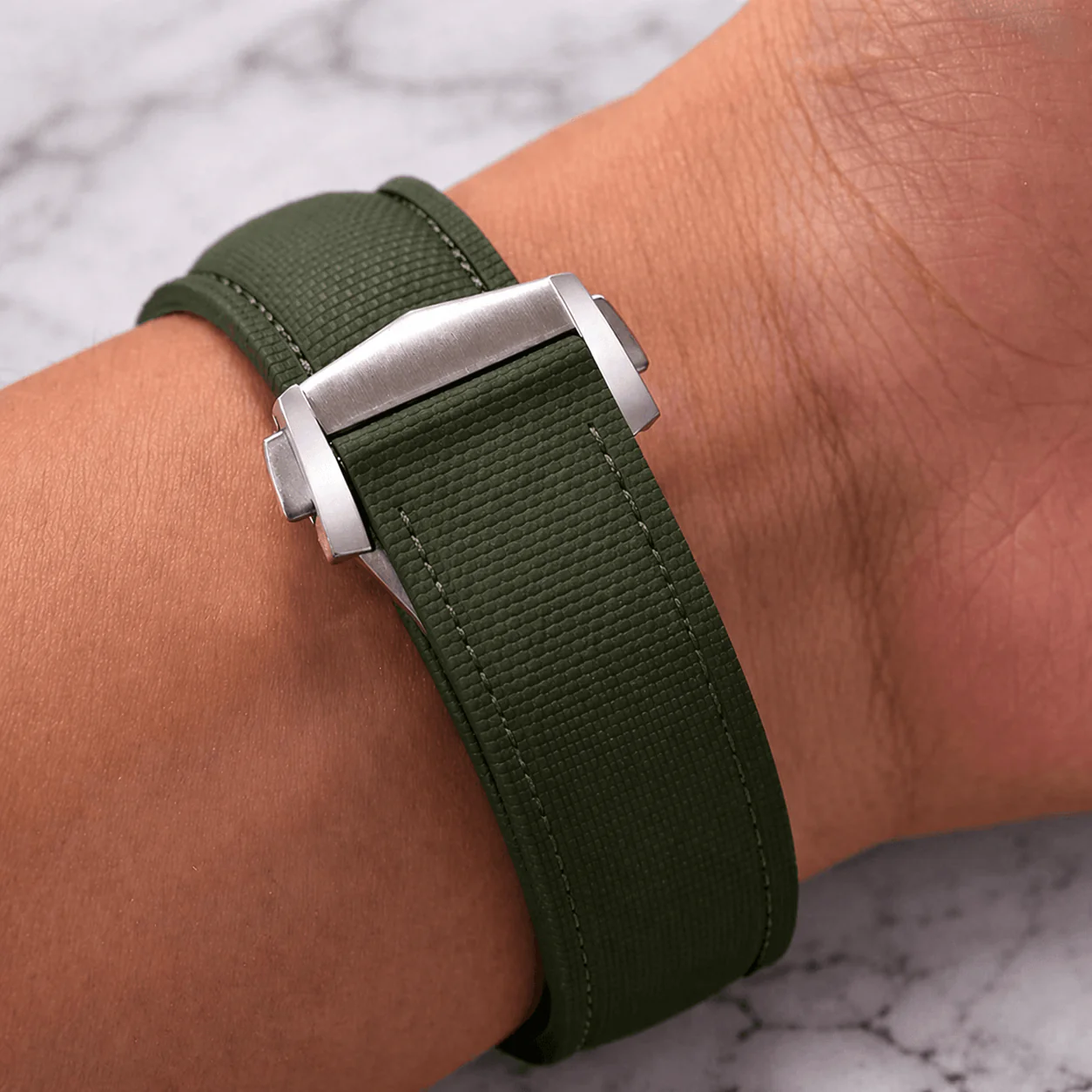 Monaco –  Faltschließen Uhrenarmband aus FKM Kautschuk - Image 2