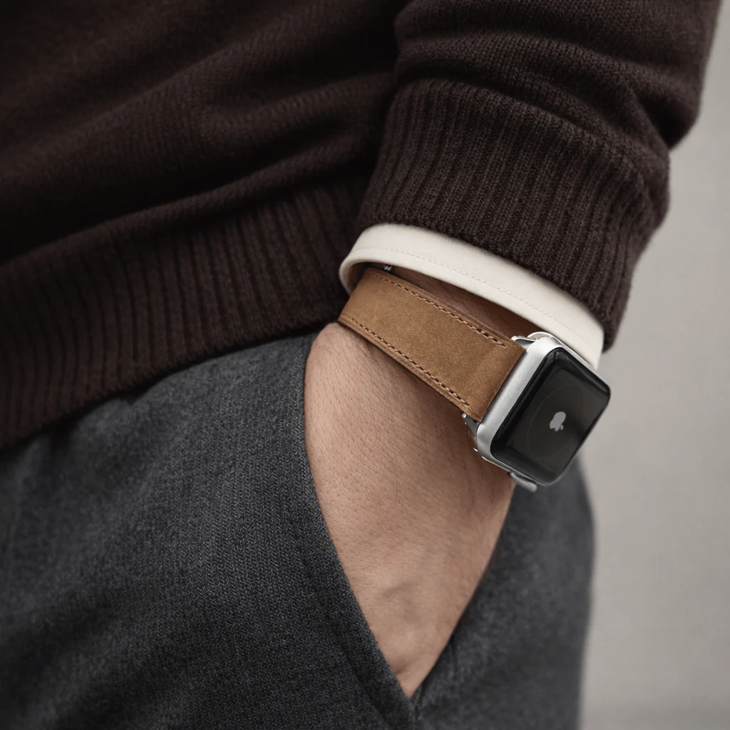 Mountain Apple Watch Lederarmband – Cognac - Image 5