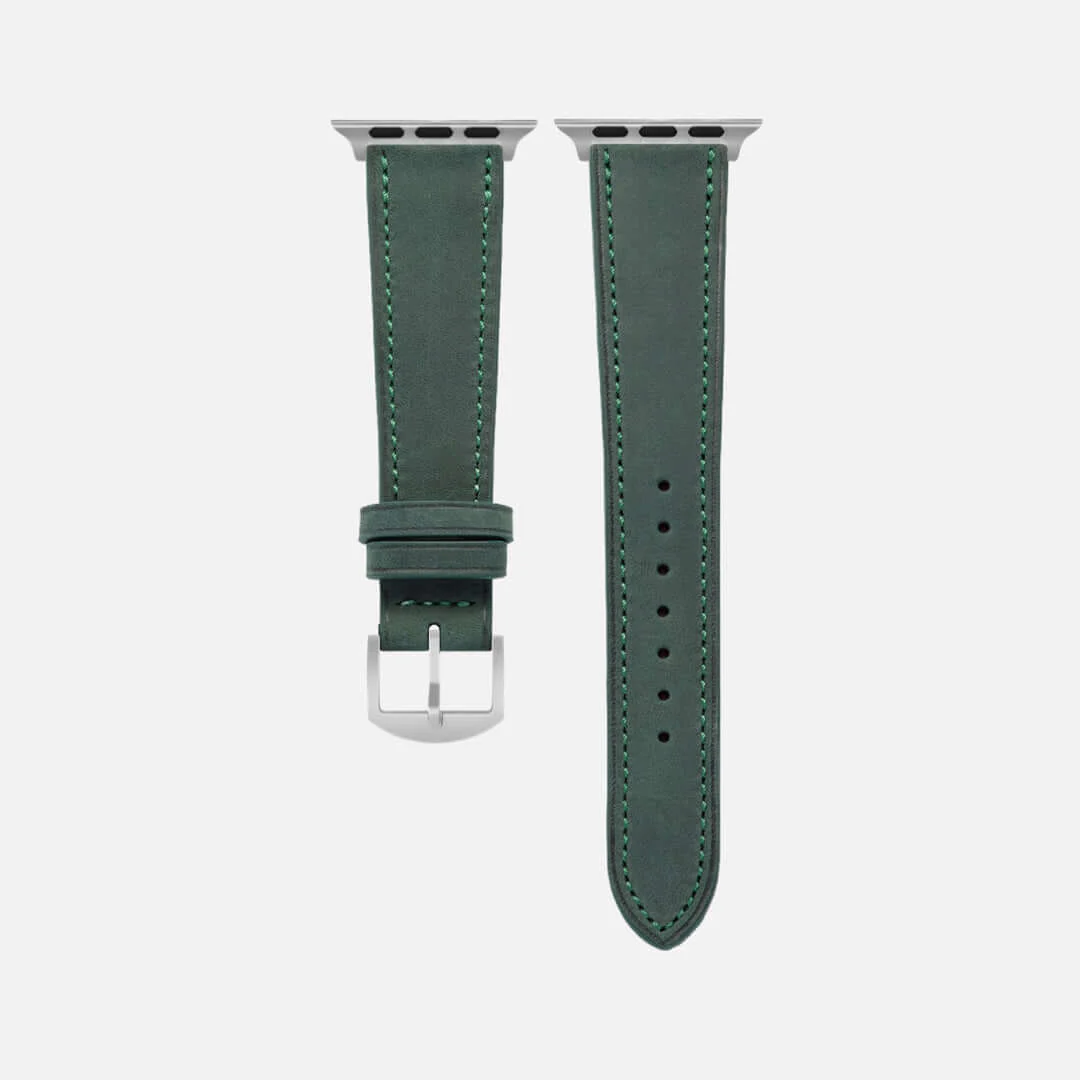 Mountain Apple Watch Lederarmband – Dunkelgrün