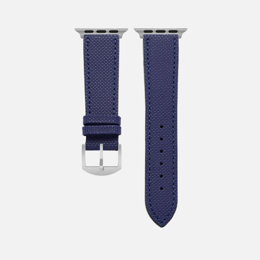 Navyblaues Apple Watch Lederarmband Wasserfest | Nautilus
