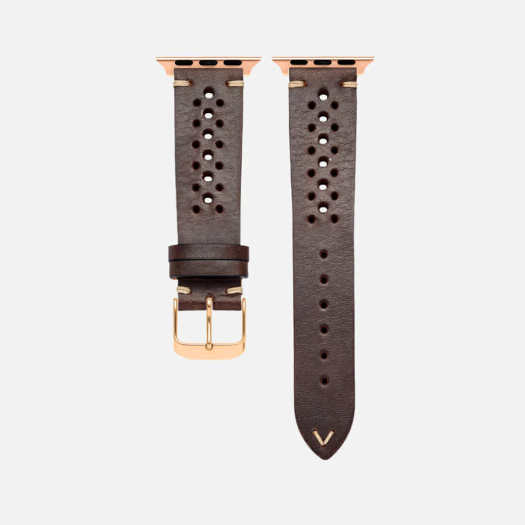 Rallye Lederband fĂŒr Apple Watch Dunkelbraun - Image 10