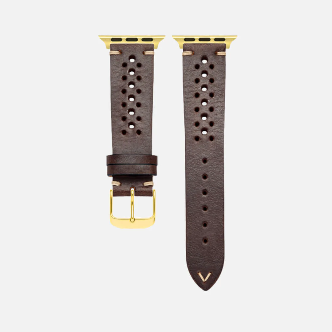 Rallye Lederband fĂŒr Apple Watch Dunkelbraun - Image 11