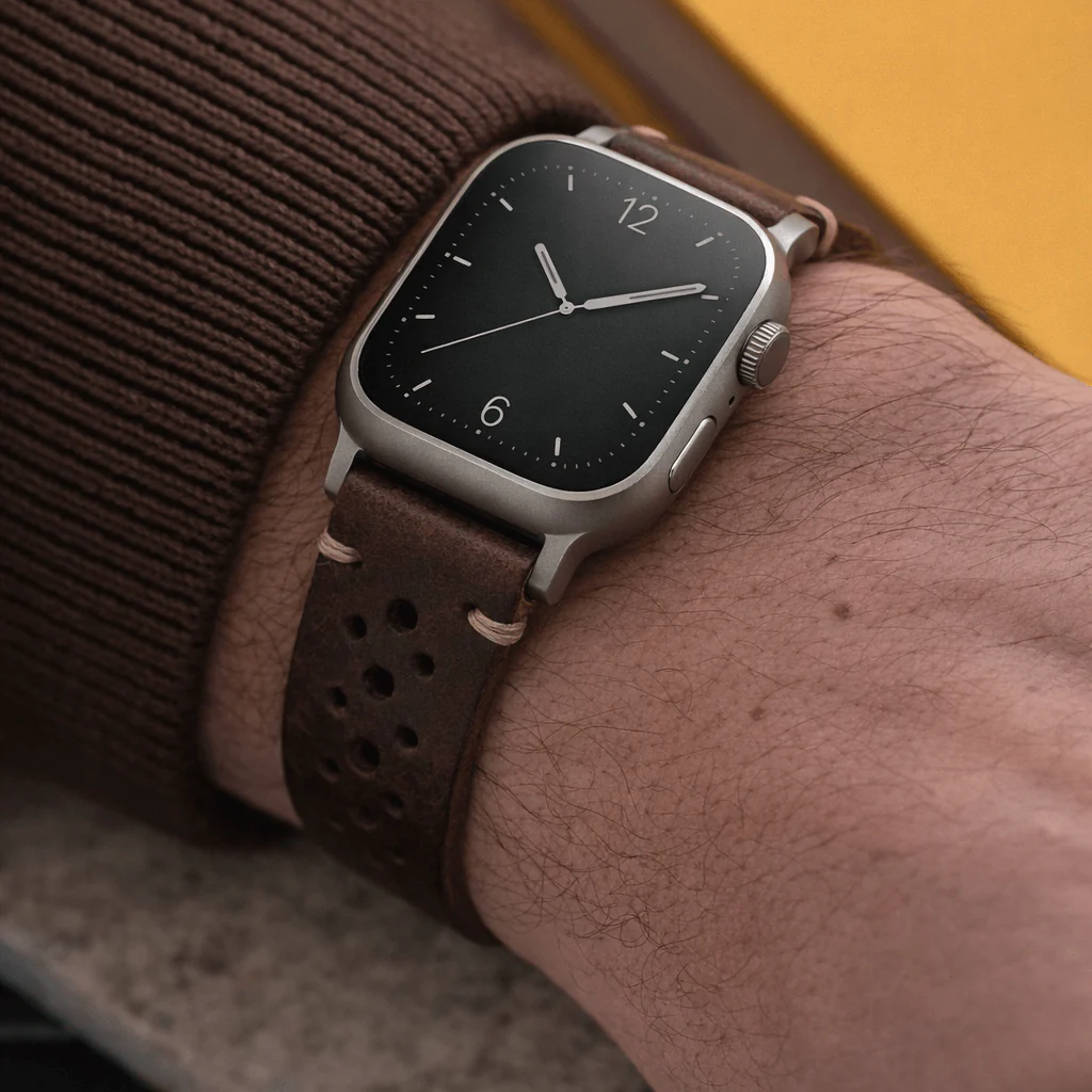 Rallye Lederband fĂŒr Apple Watch Dunkelbraun - Image 2