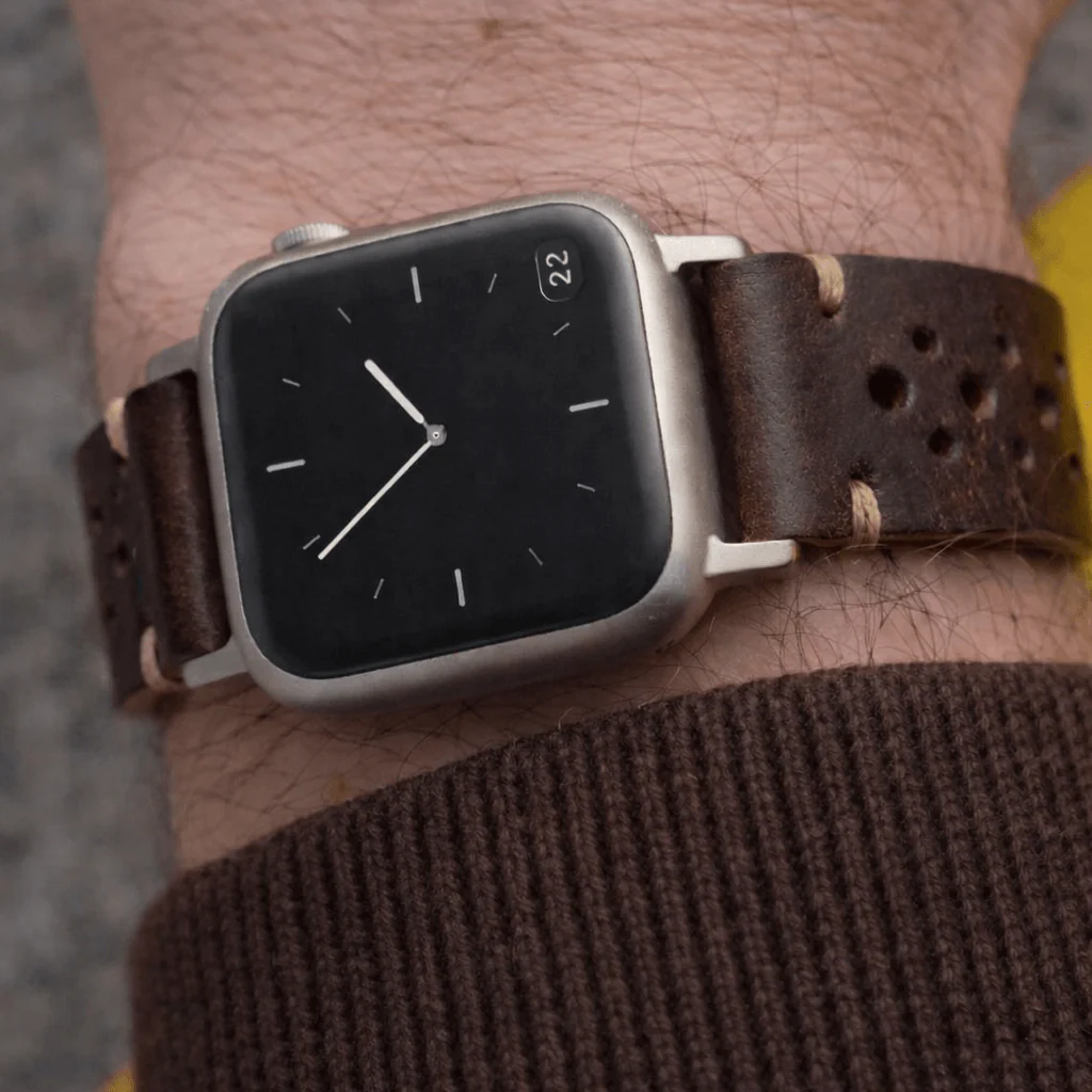Rallye Lederband fĂŒr Apple Watch Dunkelbraun - Image 3