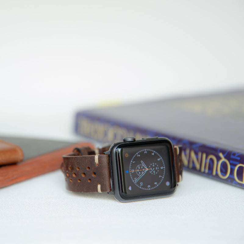 Rallye Lederband fĂŒr Apple Watch Dunkelbraun - Image 6
