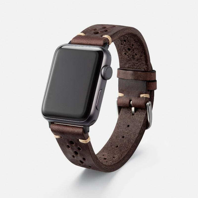 Rallye Lederband fĂŒr Apple Watch Dunkelbraun - Image 8
