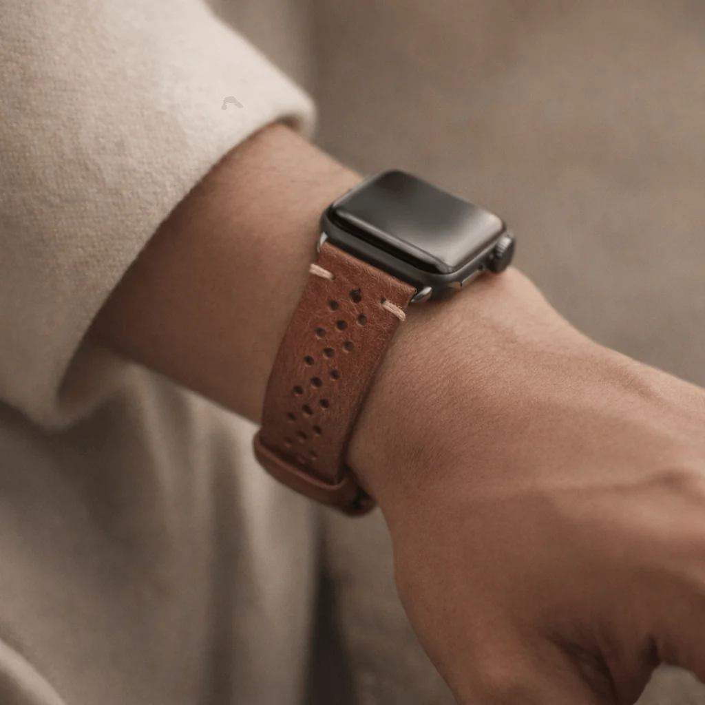Rallye Lederband für Apple Watch – Hellbraun - Image 2