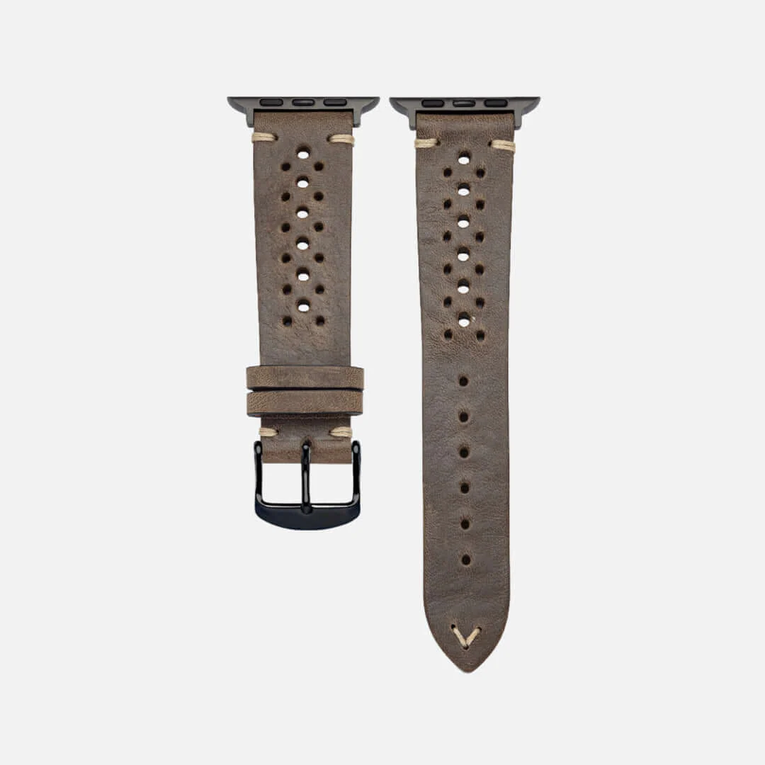 Rallye Lederband für Apple Watch – Olivgrün - Image 4