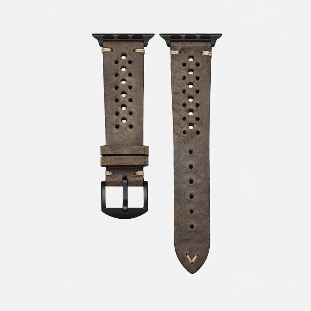 Rallye Lederband für Apple Watch – Olivgrün - Image 8