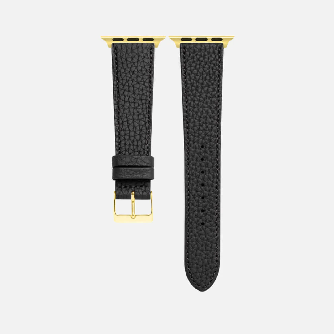 Schwarzes Lederarmband für Apple Watch aus Togoleder - Image 6